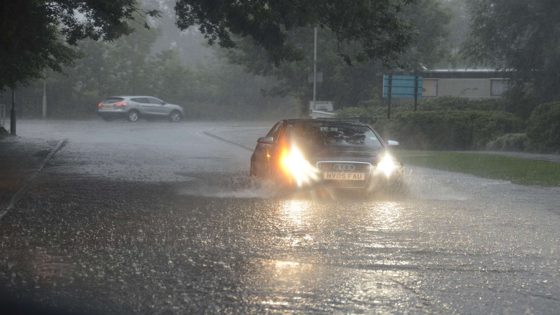 Cars have to drive carefully in Cemetery Lane, Ashford