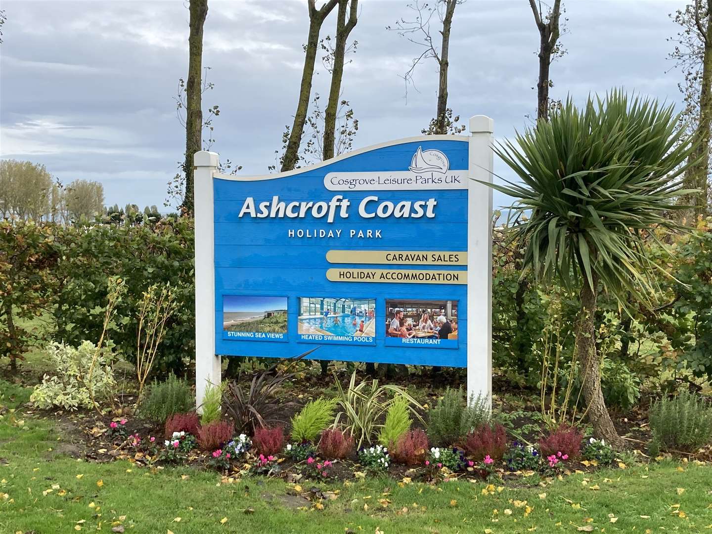 Entrance to Ashcroft Coast holiday park in Plough Road, Minster