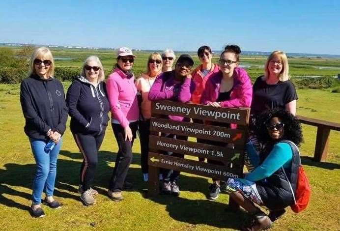 The walking group on a trip to Sweeney viewpoint