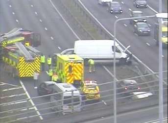 A2 east-bound delays after car and van in crash at Bean interchange for ...