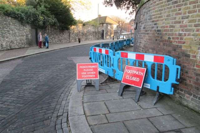 The spot in St Margaret's Street, Rochester, where the stones were dug up