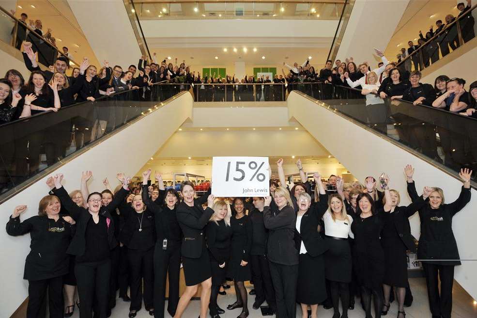 John Lewis staff in Ashford, Bluewater and Tunbridge Wells celebrate 15