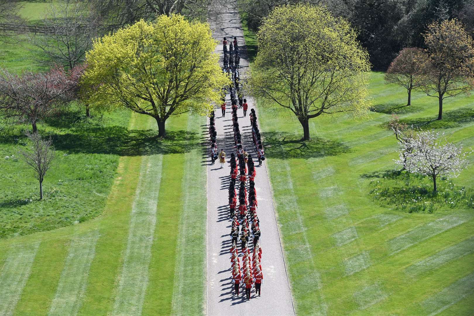 Members of the military arrive for the funeral (Kirsty O’Connor/PA)