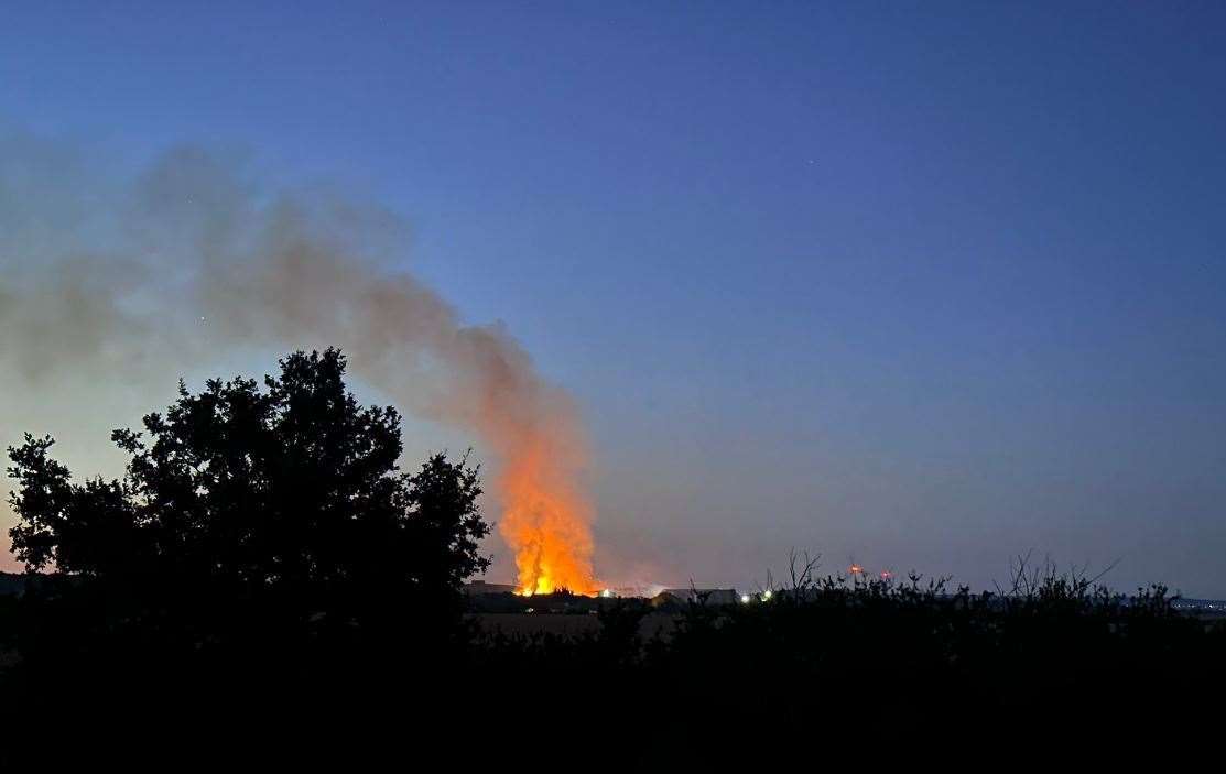 The haystack burnt through the night. Photo David Lucas