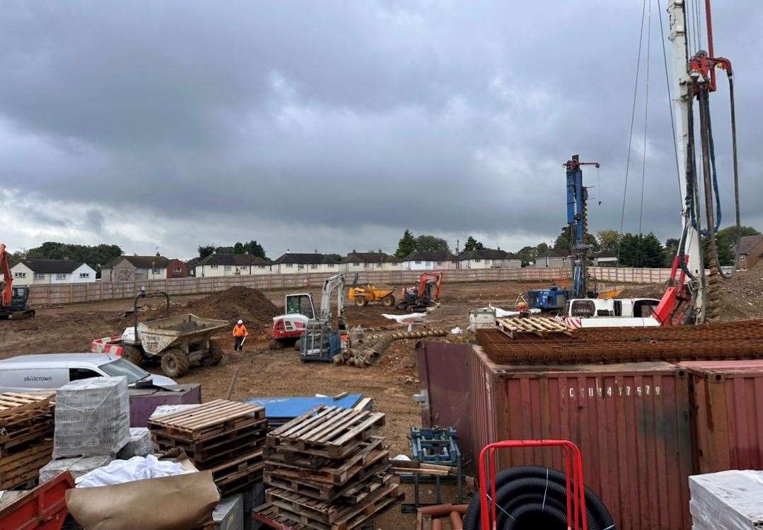 Work in underway to prepare the foundation of the Shepway regeneration site