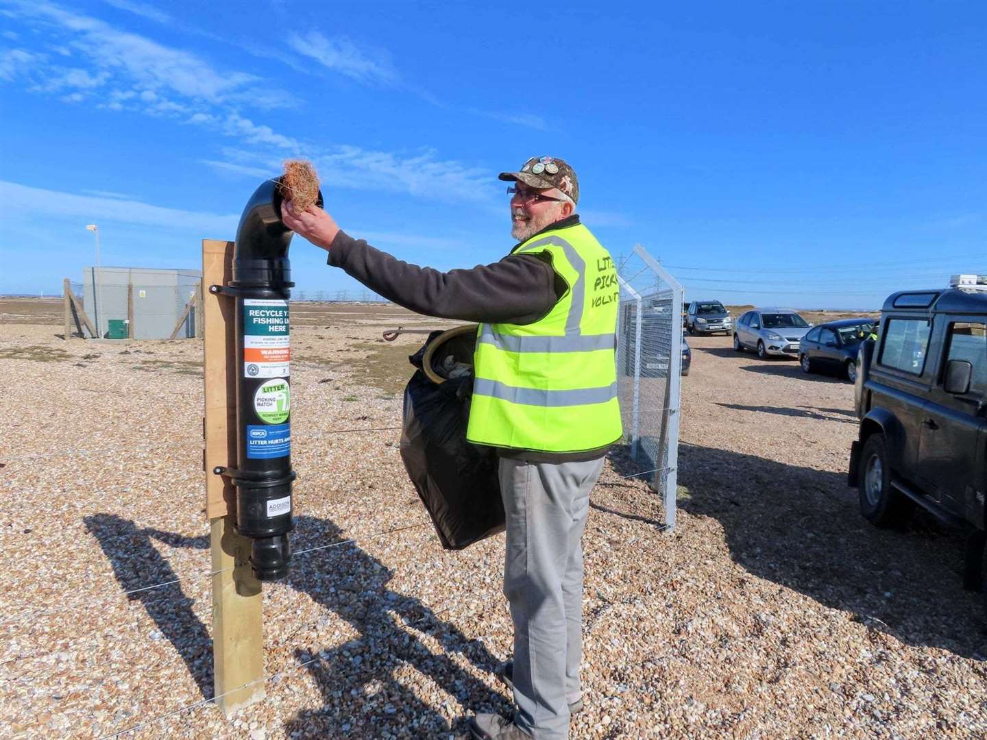 Eric Brown recycles an old fishing line