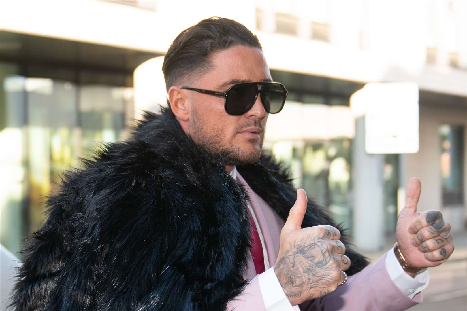 Reality TV star Stephen Bear arrives at Chelmsford Crown Court (Joe Giddens/ PA)