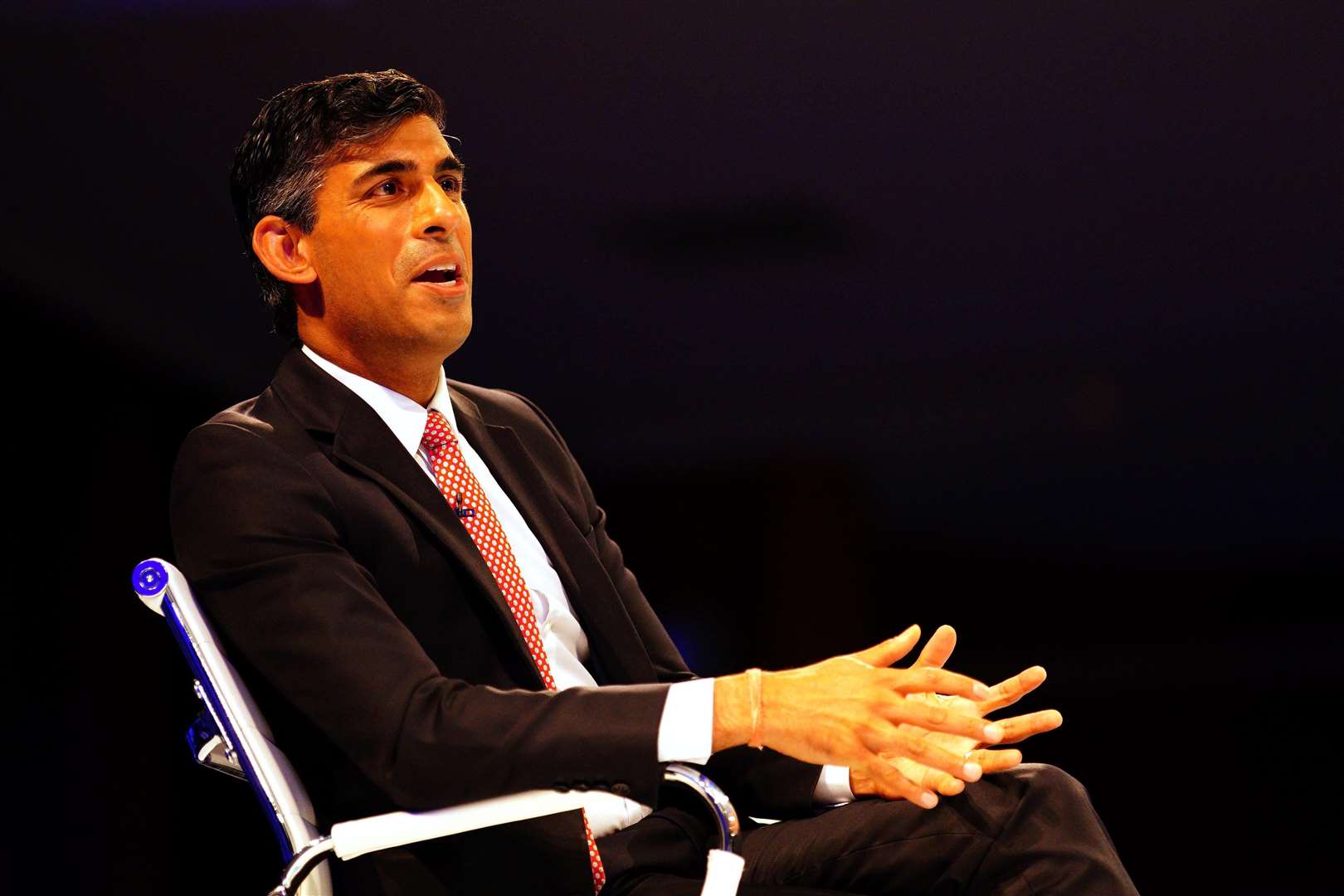 Rishi Sunak speaking at a hustings on Monday (Ben Birchall/PA)