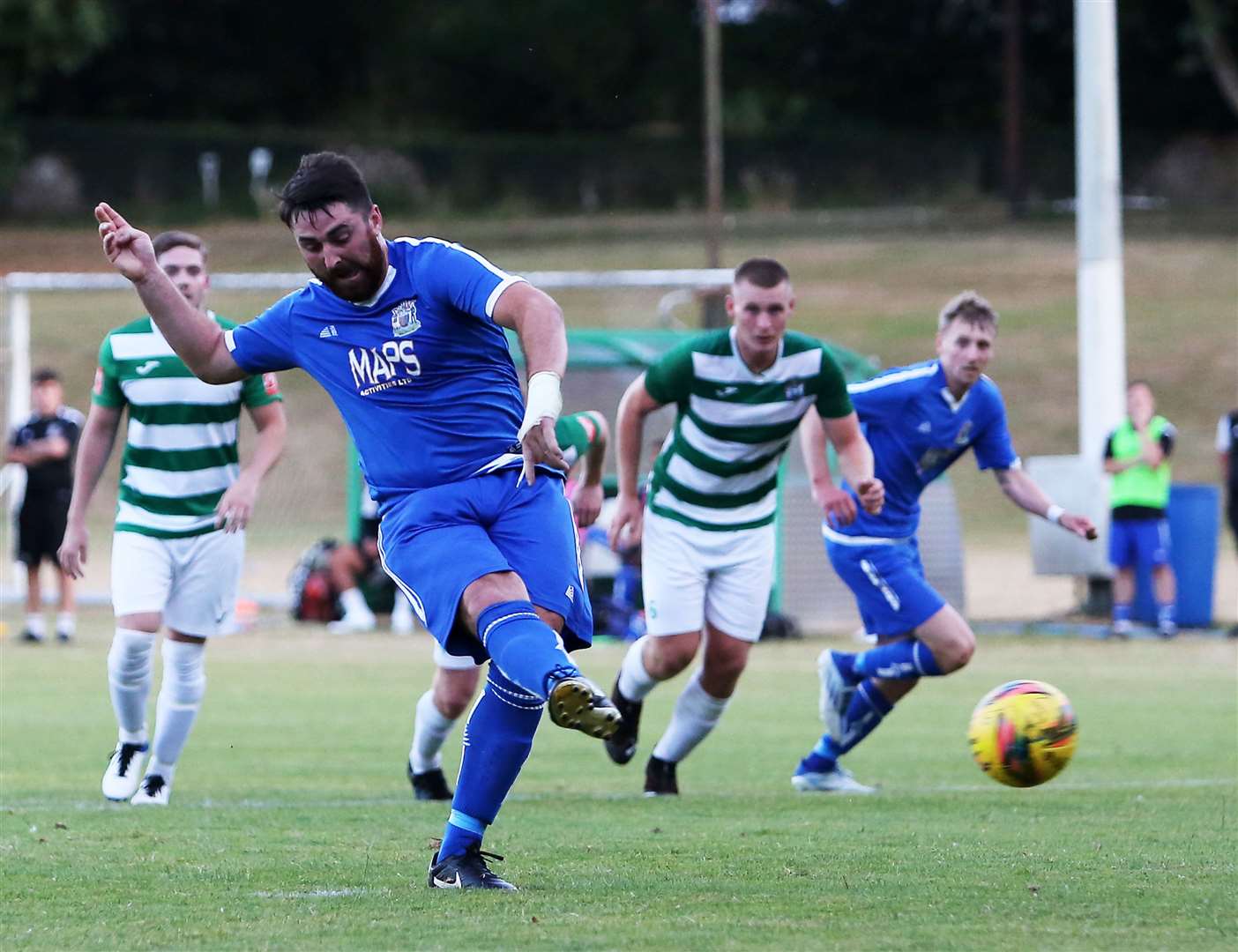 Connor Coyne scores from the penalty spot for Deal against Corinthian Picture: Paul Willmott