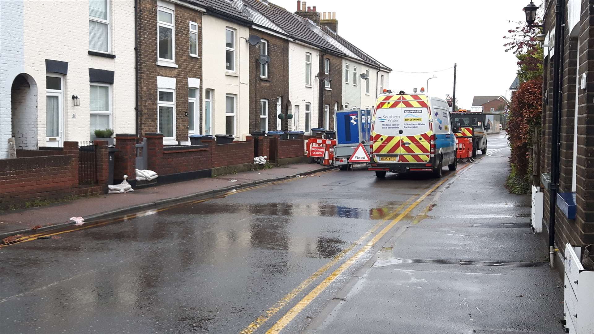 Albert Road was closed due to flooding fears in 2018