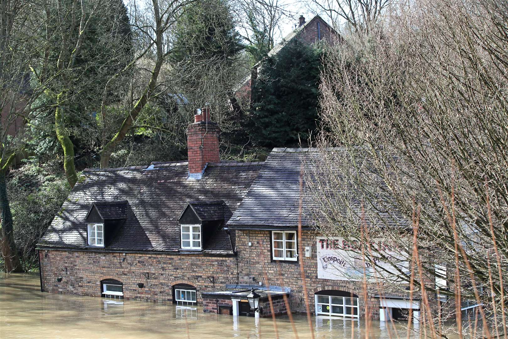 Flooding near Ironbridge in Shropshire in February (Nick Potts/PA)