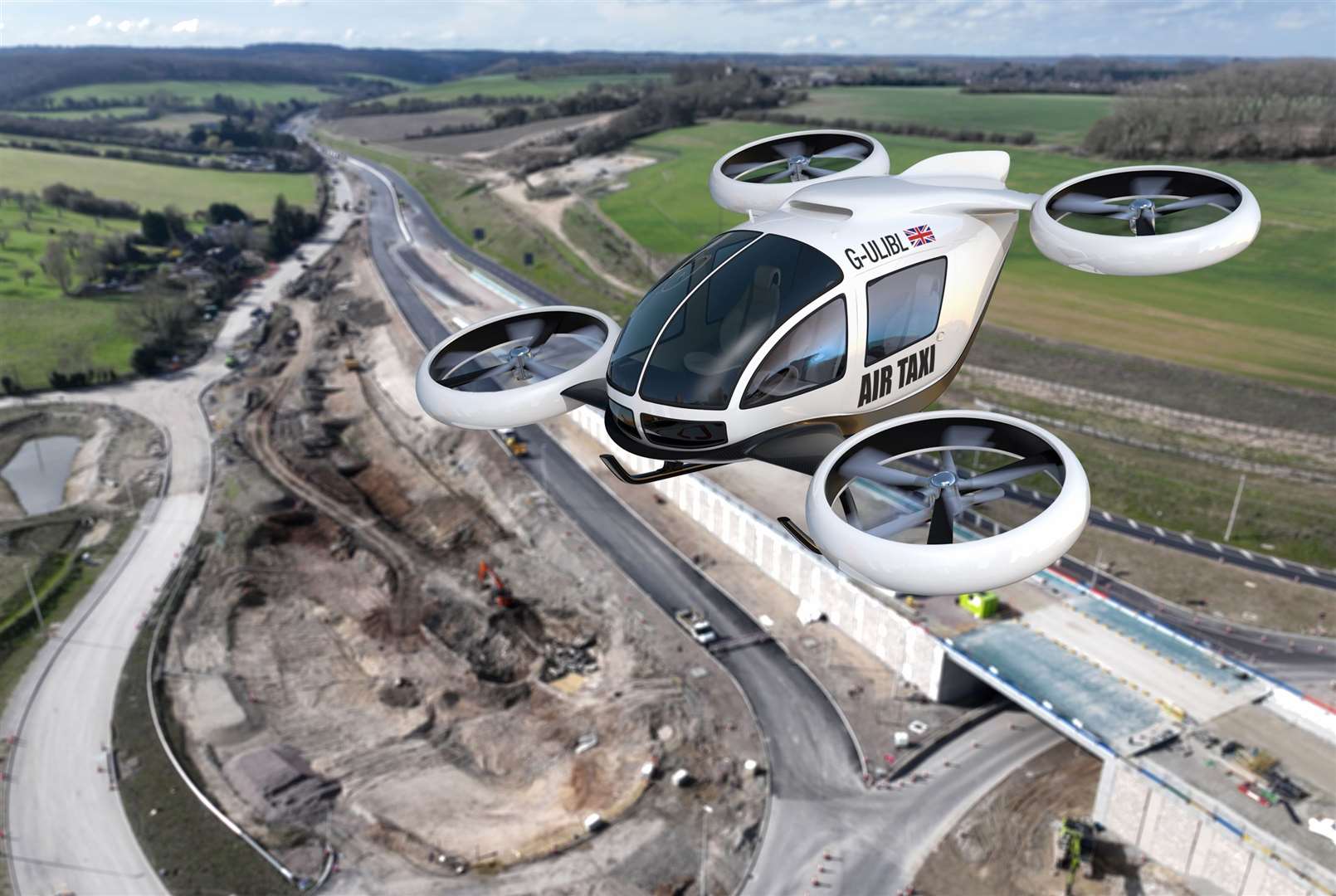 Flying taxis could soar above roadworks bringing gridlock to the roads in and around Sittingbourne