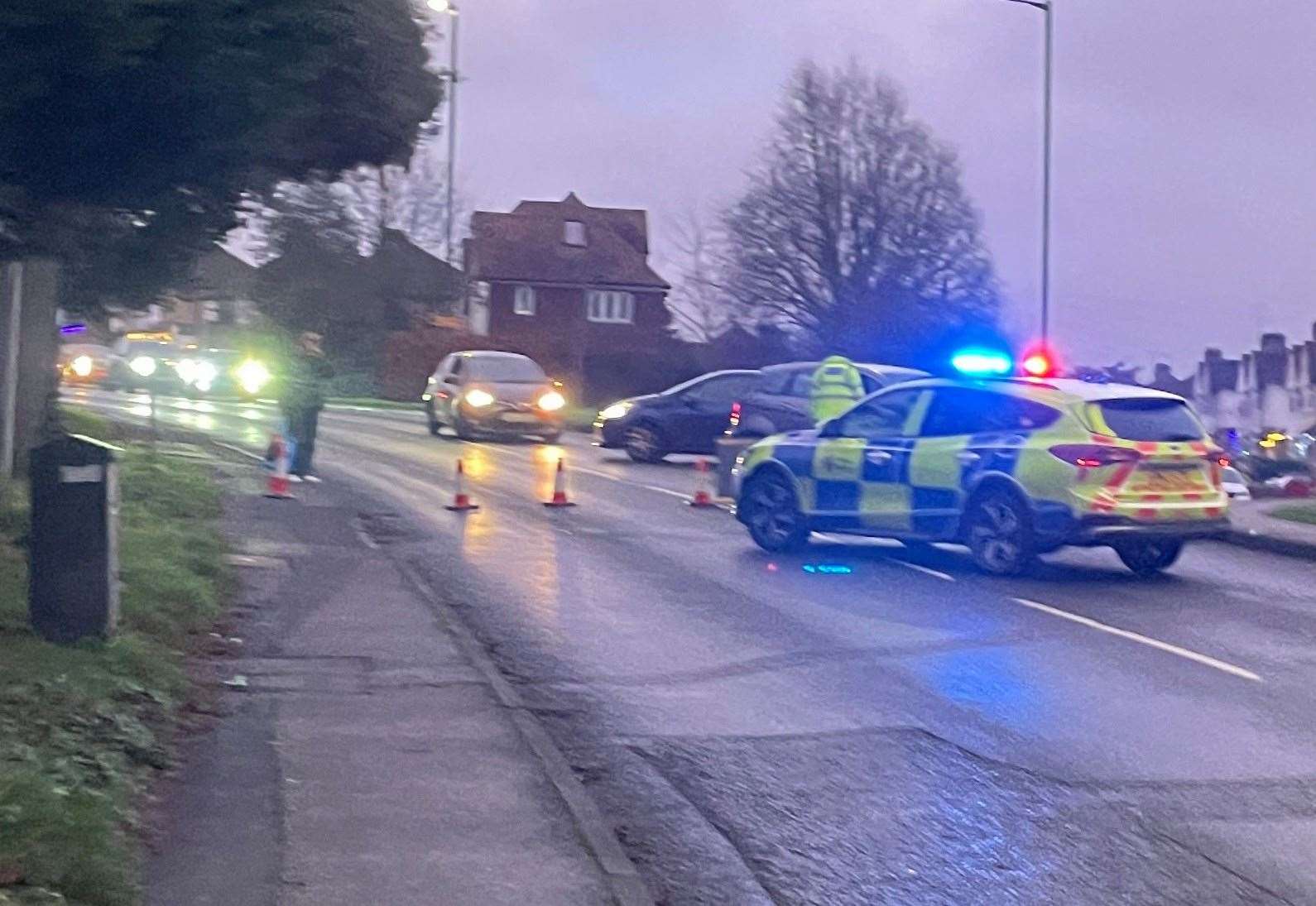 A26 Tonbridge Road in Barming was closed following the incident