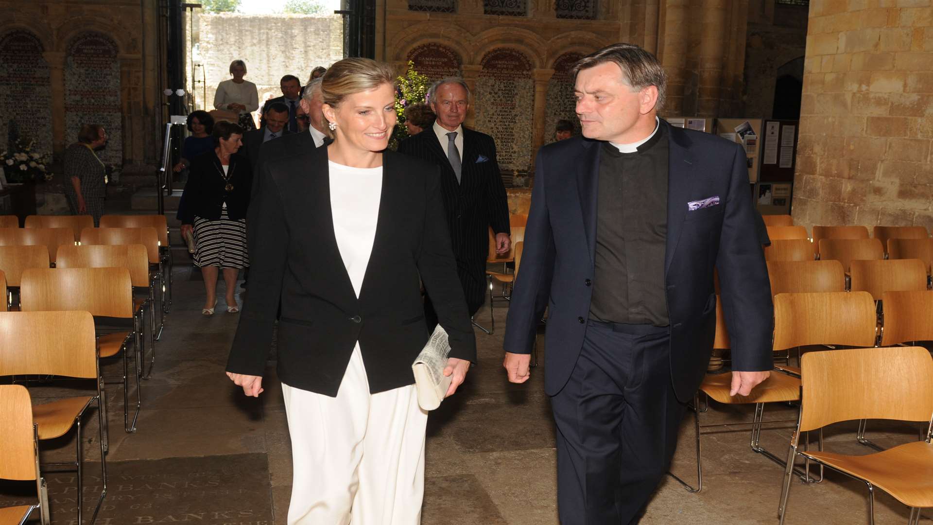 Acting Dean Phil Hesketh with the Countess of Wessex when she visited the cathedral earlier this year.