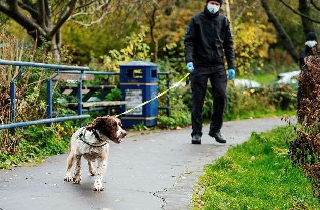 Specialist police dogs have conducted searches of Corby Boating Lake (Northamptonshire Police/PA)