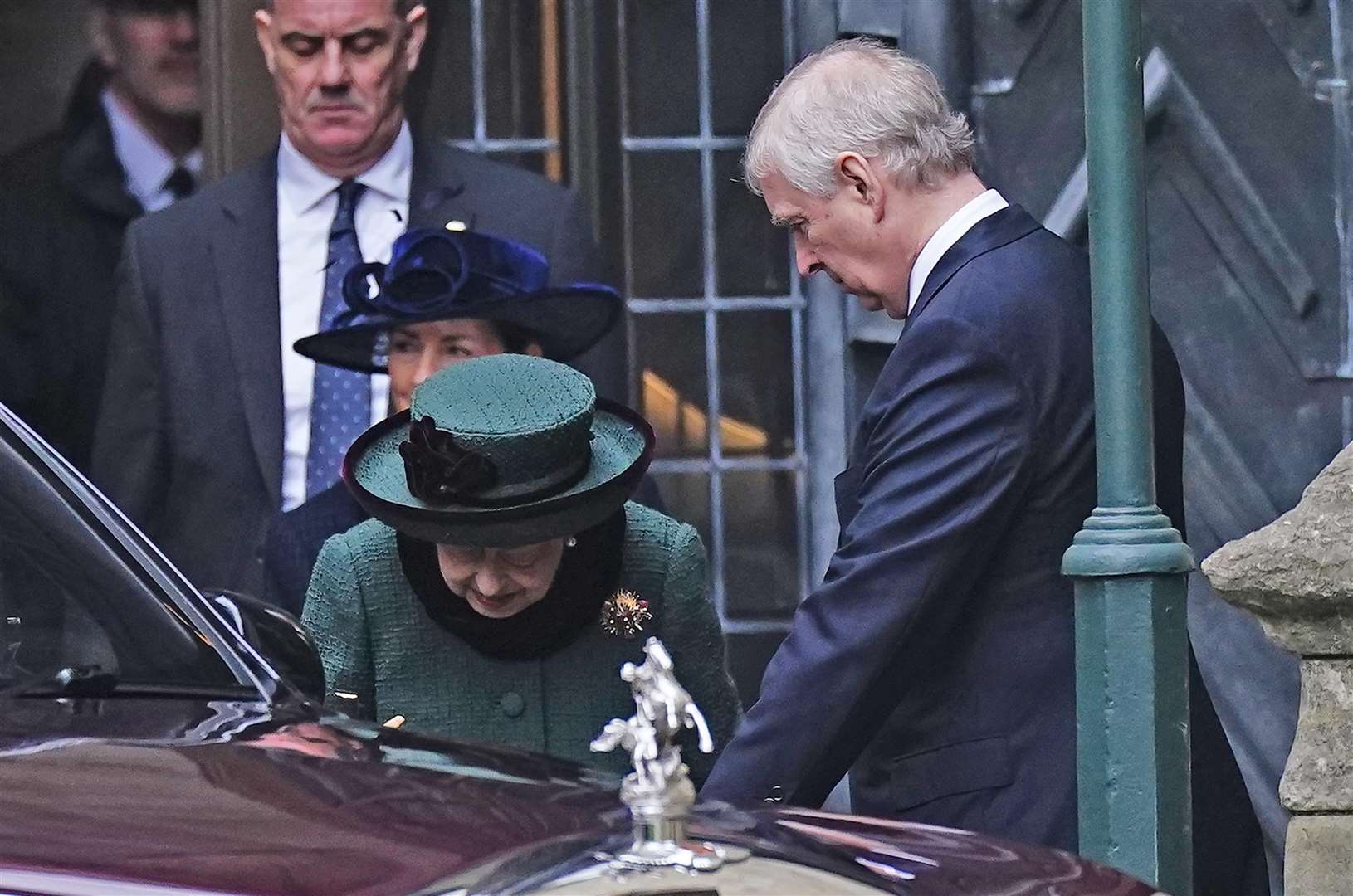 The Queen left the abbey in a car with her son Andrew to return to Windsor (Aaron Chown/PA)