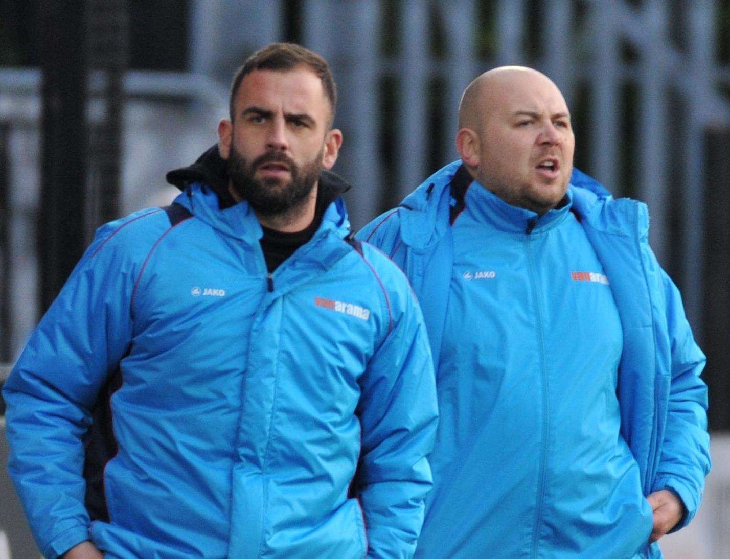 Maidstone United caretaker managers Simon Walton and Tristan Lewis Picture: Steve Terrell