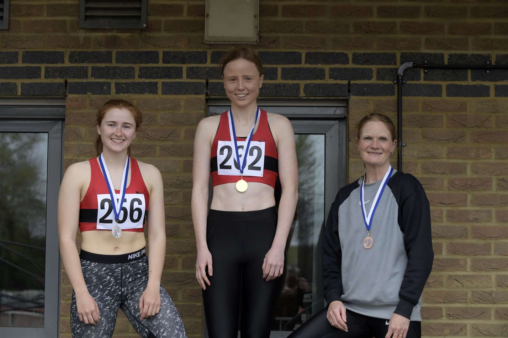 200m senior women podium winners, second place Zara Edeleanu (Medway and Maidstone AC), winner Lucy Hope (Medway and Maidstone AC) and third placed Louisa Vallins (Blackheath & Bromley Harriers) Picture: Barry Goodwin