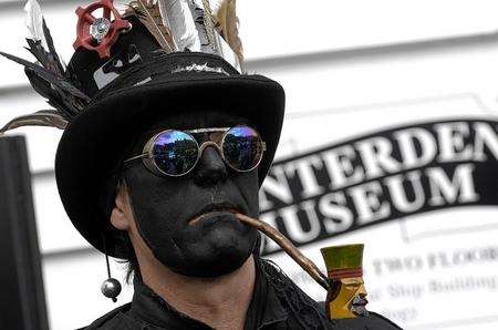 A morris dancer at the Tenterden Folk Festival