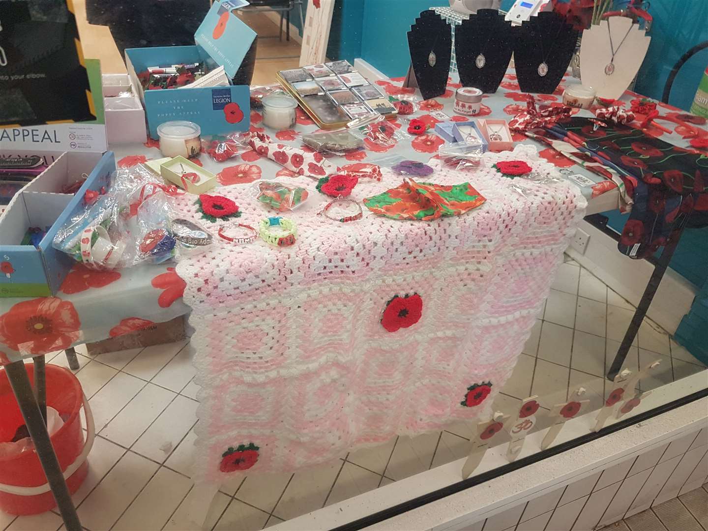A wide range of accessories are on offer at the pop-up poppy campaign shop