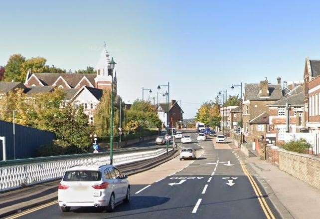 Several homes in New Road, Chatham, were left without water due to the burst main. Photo: Google