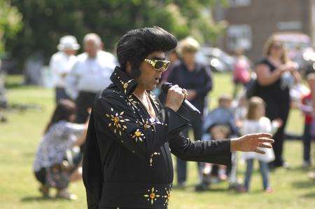 The Rev Rav Holy, vicar of Wye parish church, dressed as Elvis