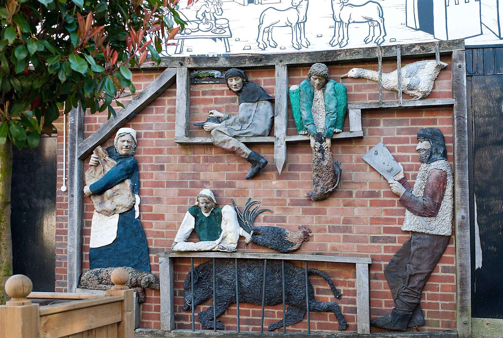 The murals in The Shambles depict the historic trades and butchery. Picture: Sevenoaks Town Council