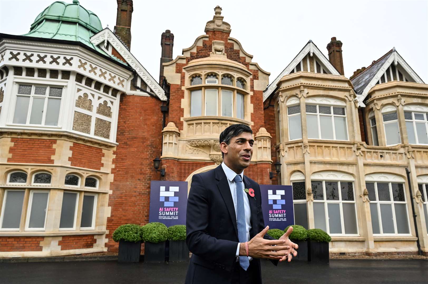 Rishi Sunak at Bletchley Park (Justin Tallis/PA)