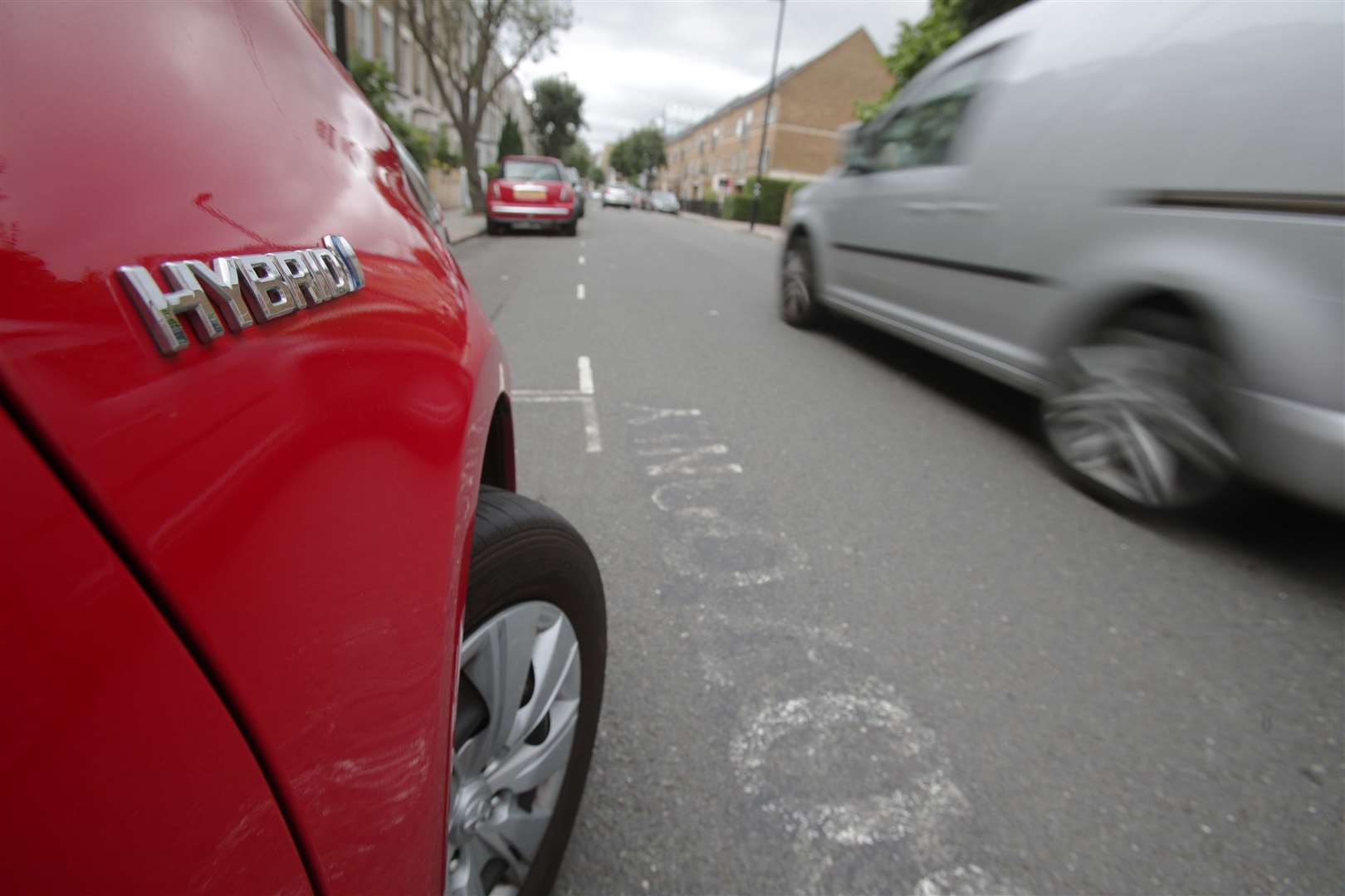 A Toyota hybrid car parked in London (Yui Mok/PA)