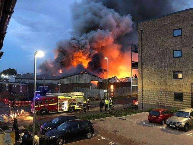 Ten fire crews are at the scene. Picture: Claire Wheeler (4732942)