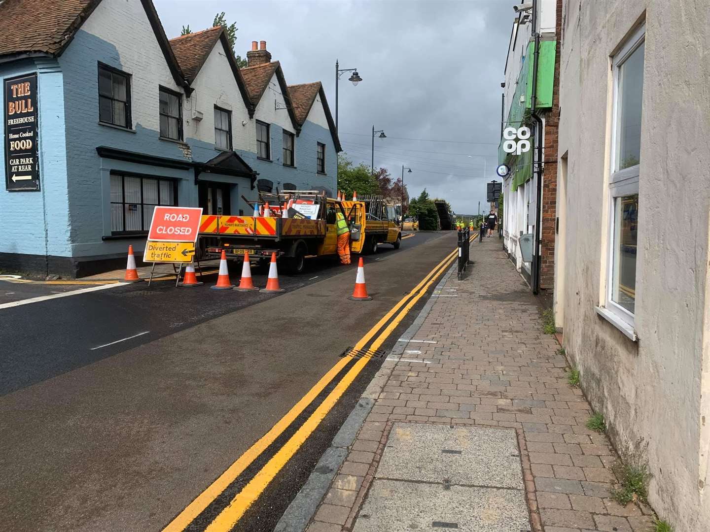 Roadworks on the A2 at Newington near Sittingbourne. Picture: Richard Palmer