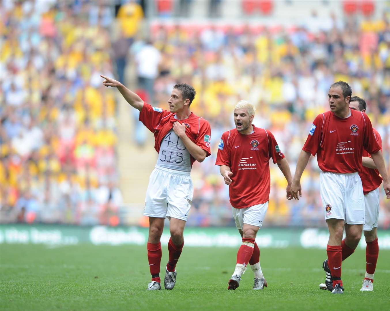 Chris McPhee celebrates his game winning goal - which he dedicated to his sister Picture:Barry Goodwin