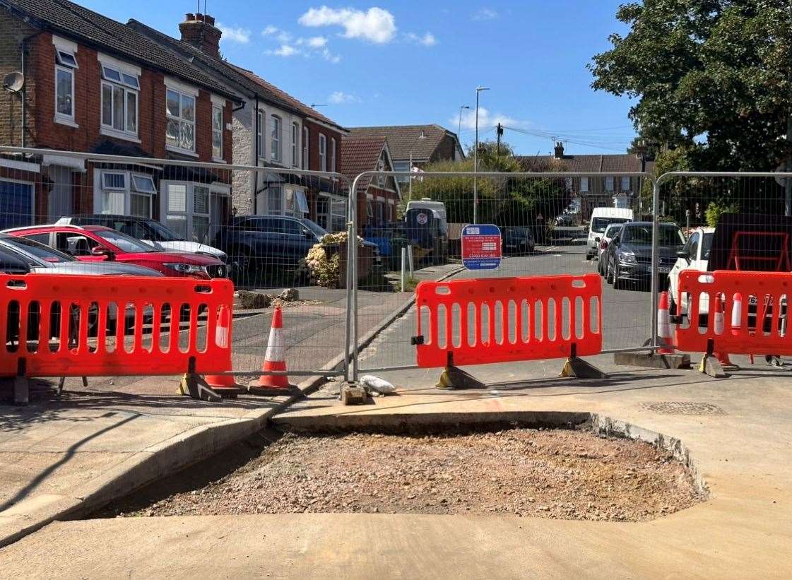 The sinkhole in Hackney Road has been temporarily filled with roadstone