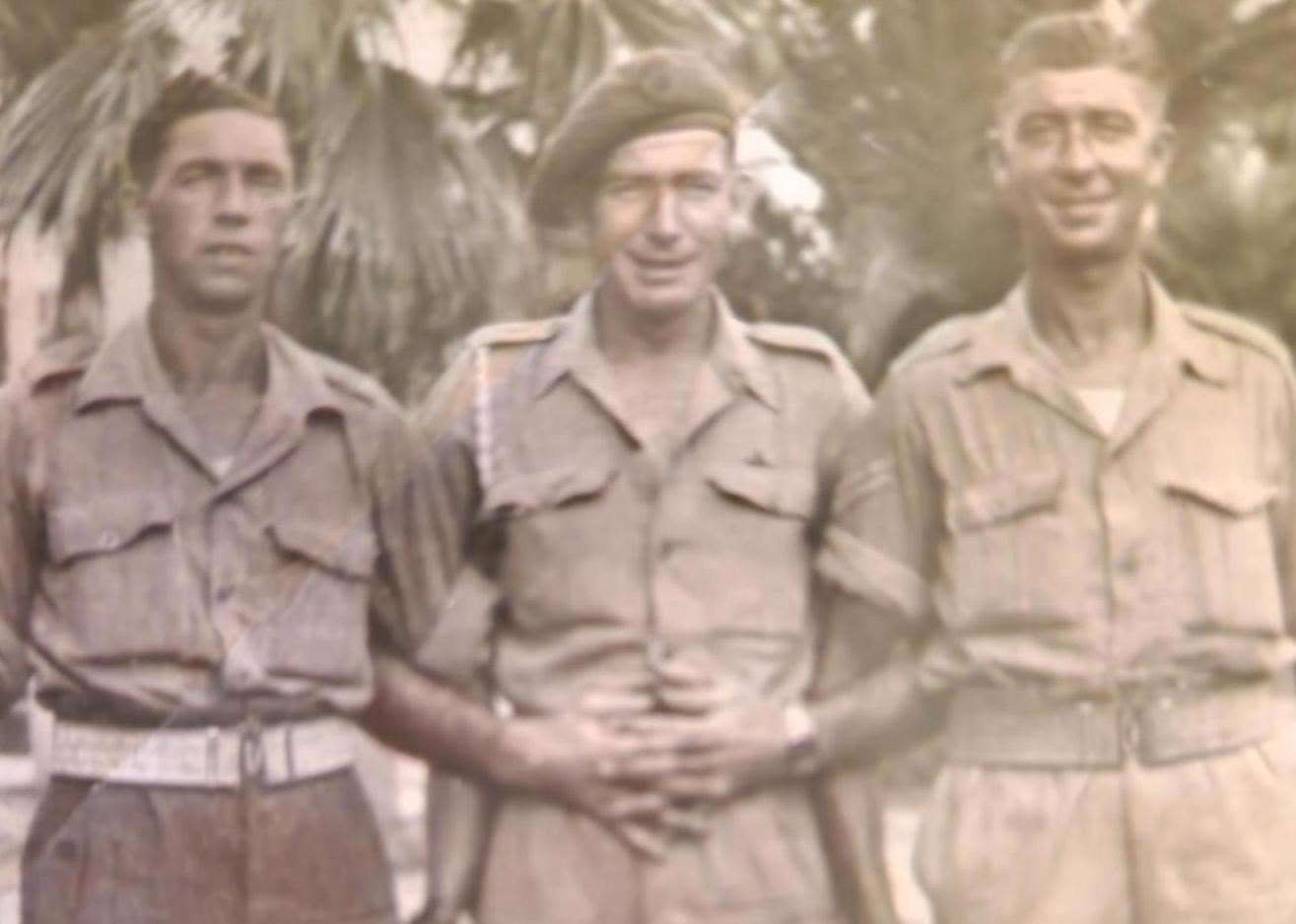 George Stokes, centre, was stationed in Italy and saw the volcano blow its top. Picture: Simon Elliott