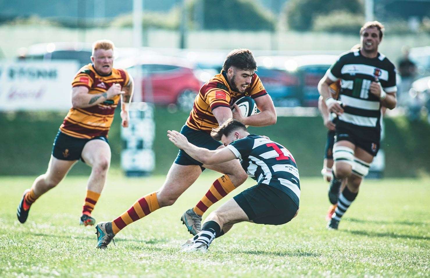 Medway's Max Bullock takes the game to Gravesend. Picture: Jake Miles Sports Photography