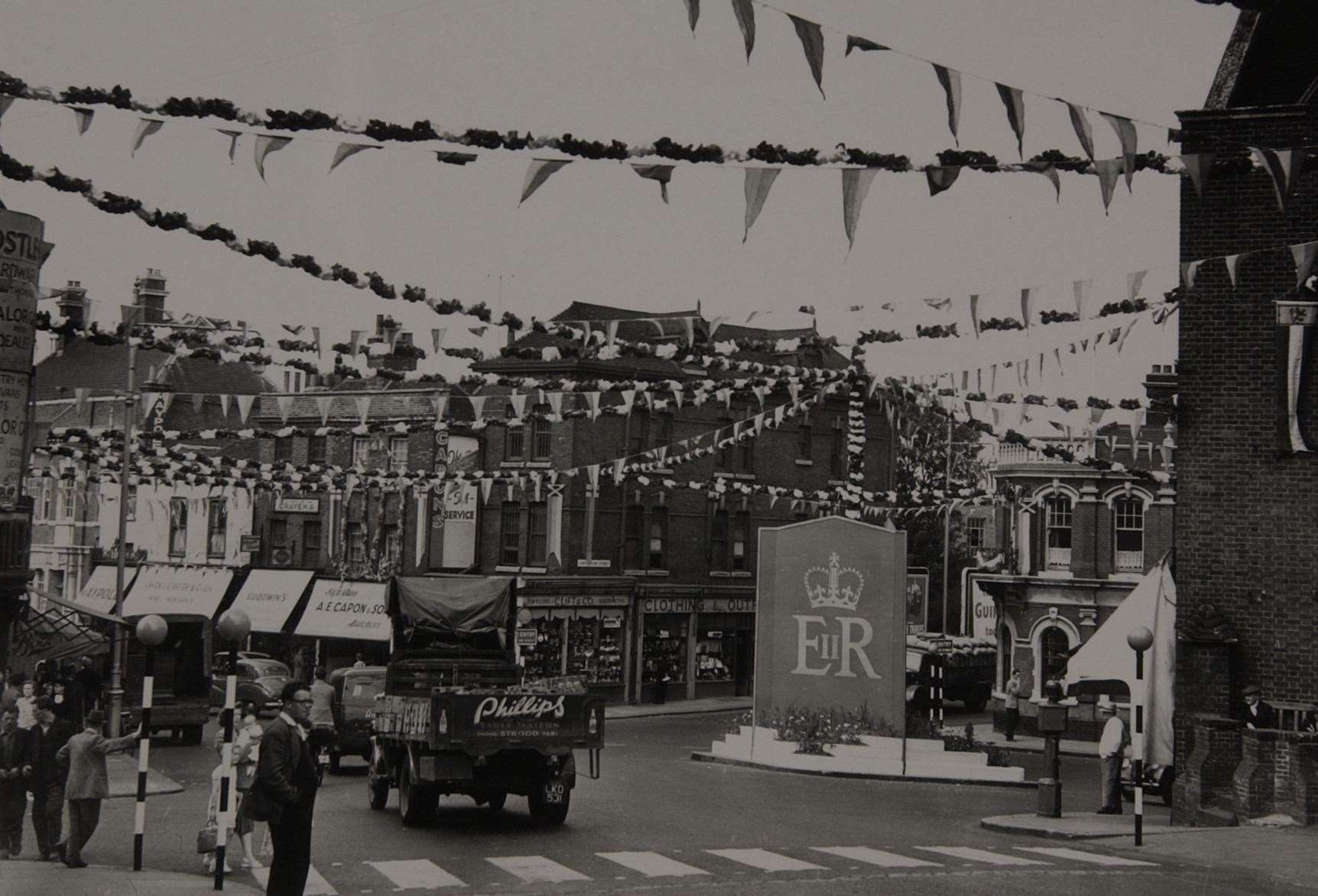 Decorations on Star Hill, Rochester for the new Queen