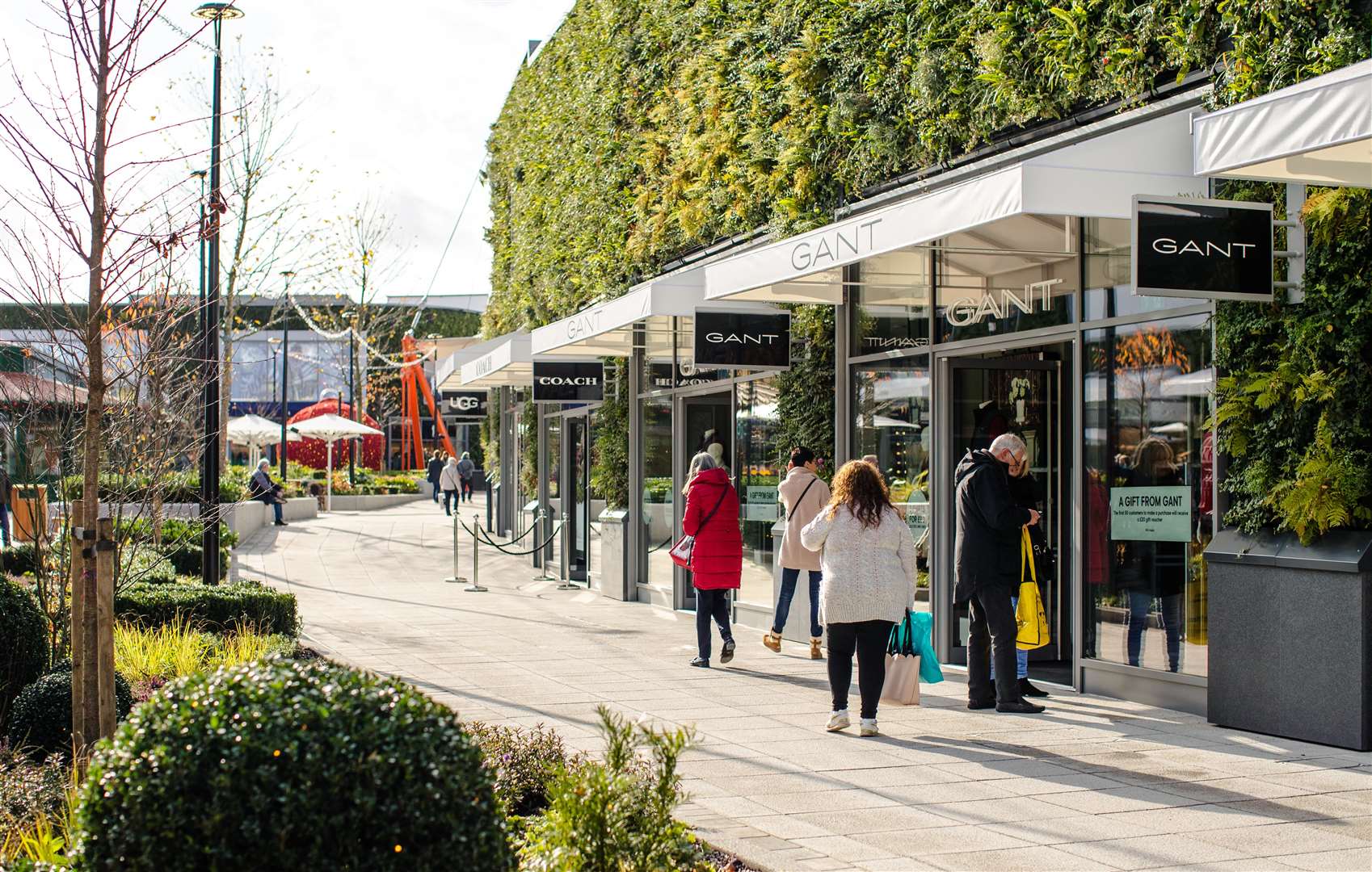 The Designer Outlet extension opened last year, adding new shops to the site and a 'living wall'