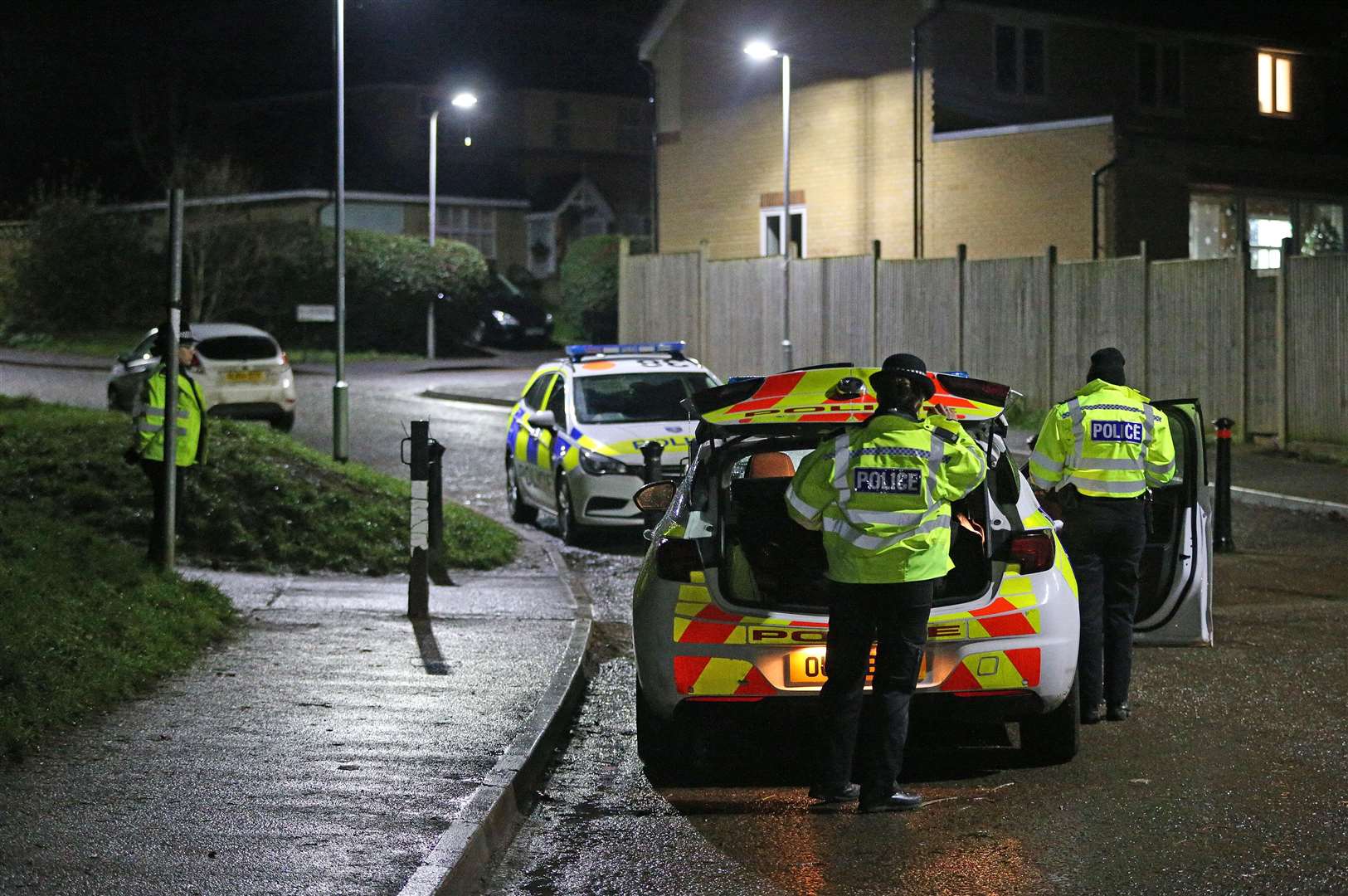 Police attend the scene in Emmer Green (Jonathan Brady/PA)