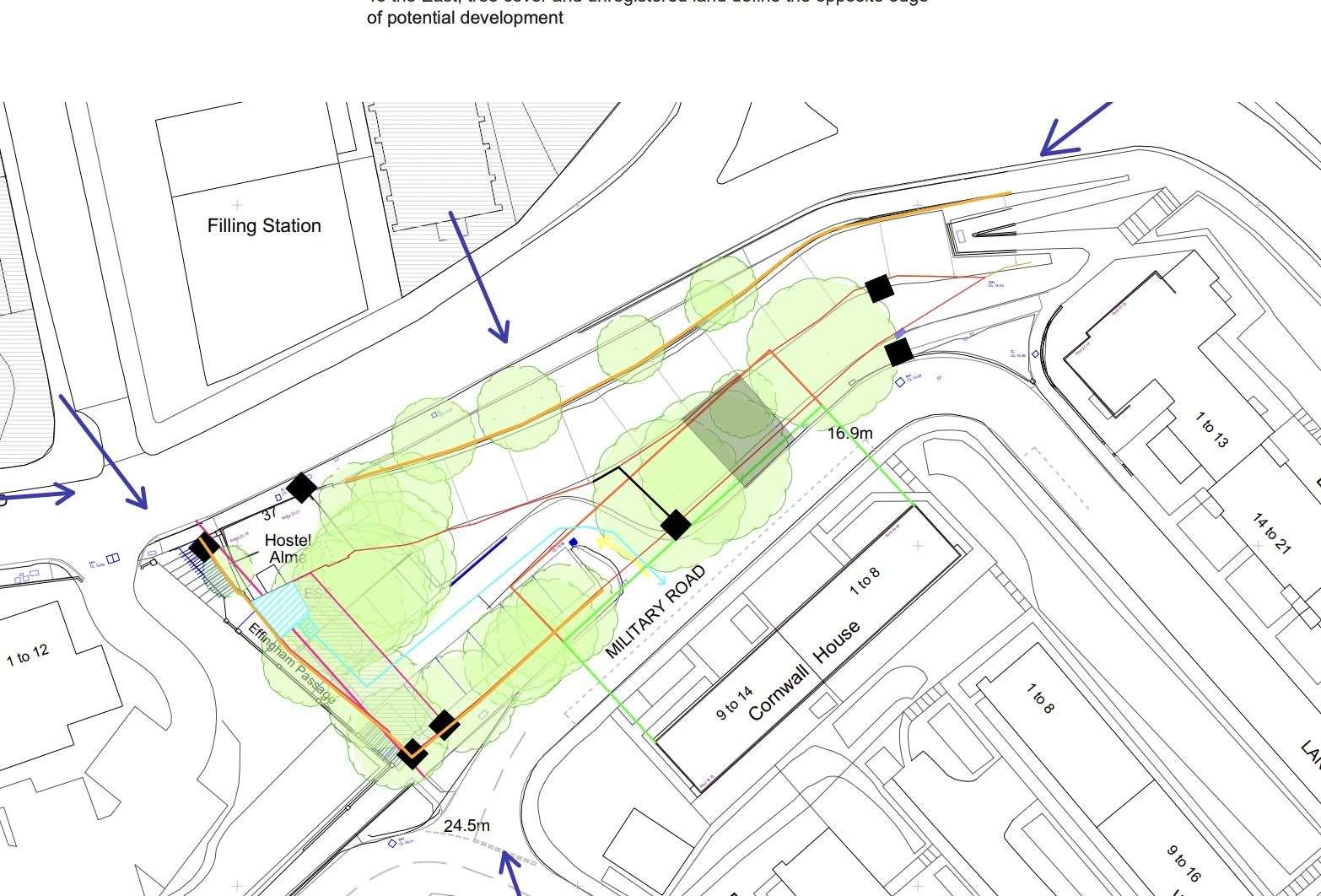 The site plan for the apartment block (62778307)