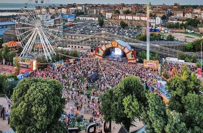 The outdoor fairground has been turned into one of Kent’s biggest open-air music venues. Picture: Dreamland