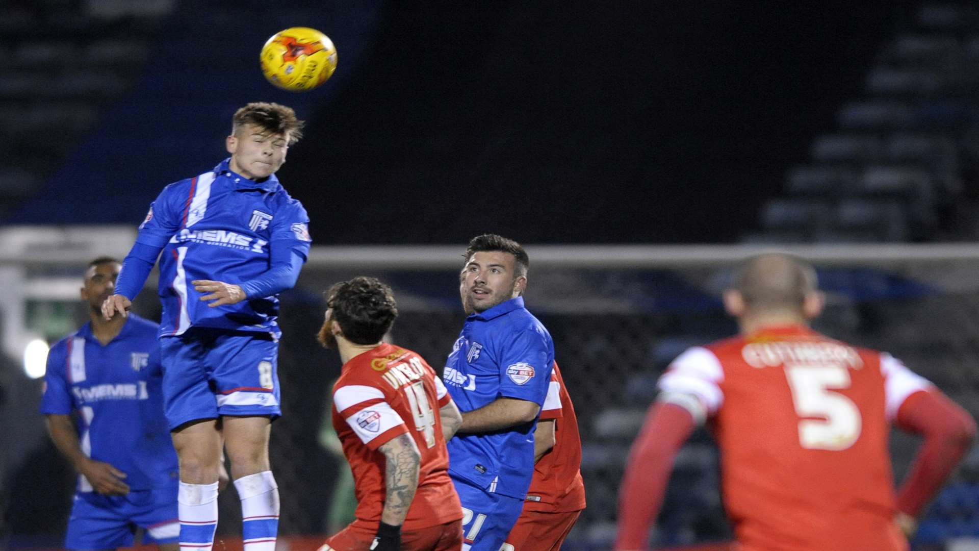 Jake Hessenthaler clears his lines against Leyton Orient on Saturday Picture: Barry Goodwin