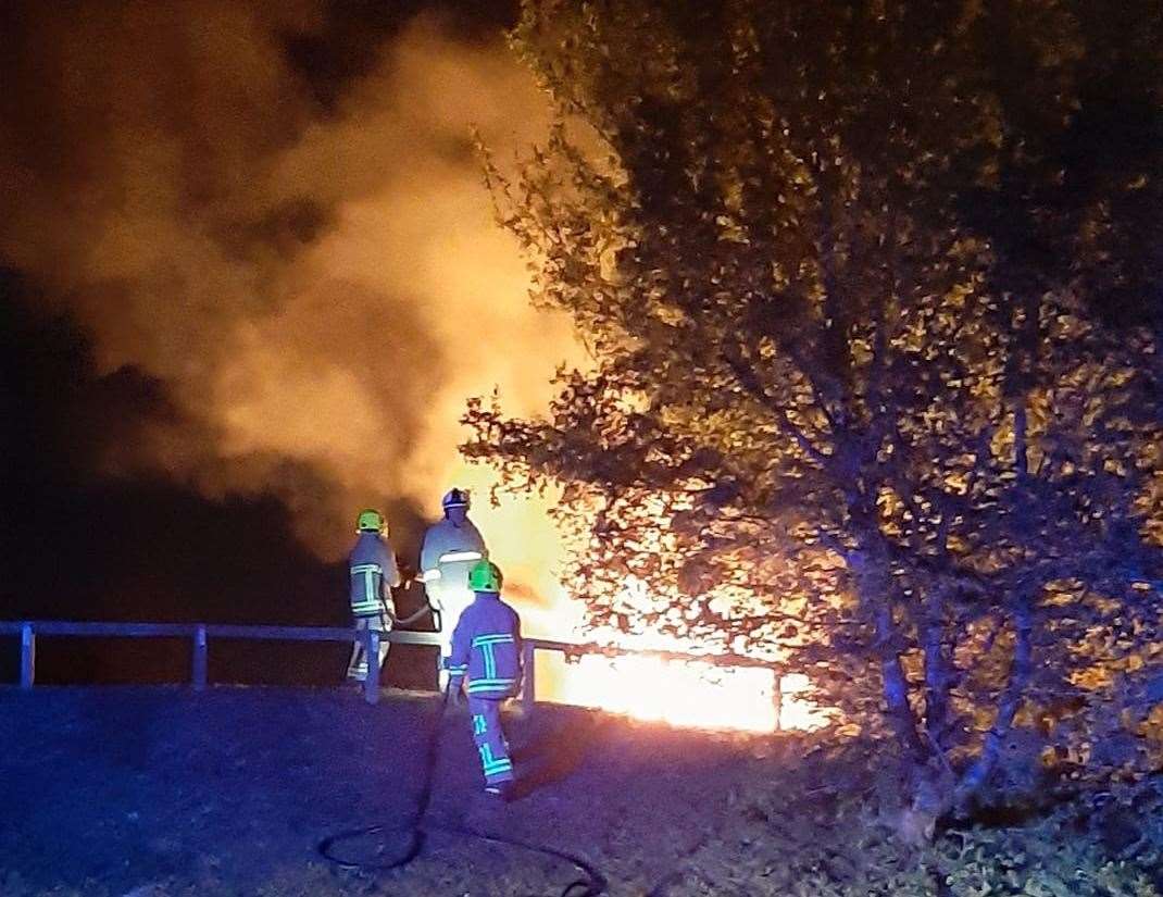 Fire crews were also called out Saturday night after a picnic table was set alight. Photo credit: Kazumi Photography