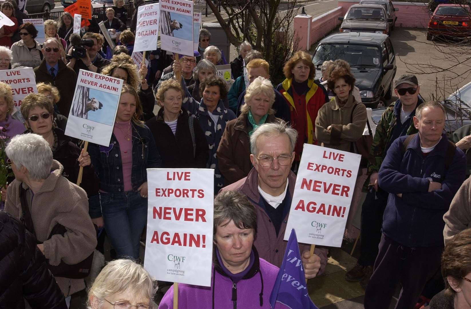 A protest over live animal exports outside Dover’s Eastern Docks Library picture