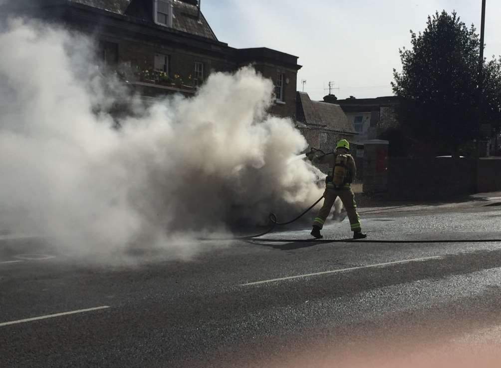 Crews are working to extinguish flames. Pic: Tom Phillips