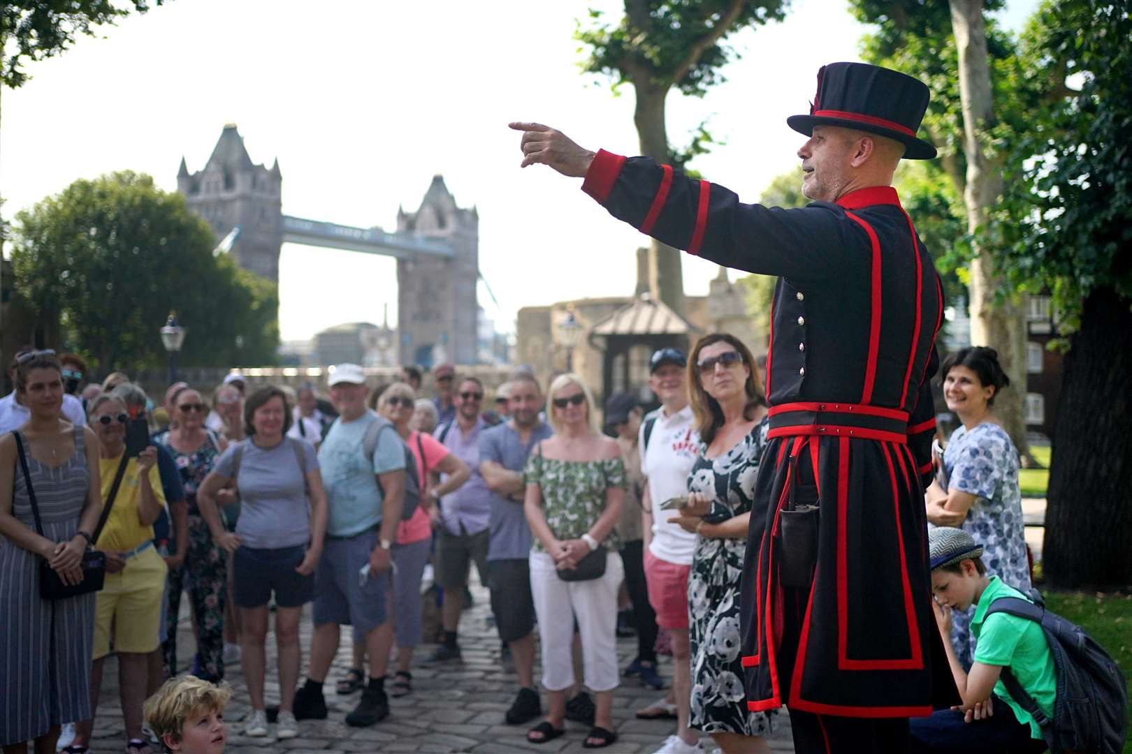 Yeoman Warder Barney Chandler leads a tour of the tower (Victoria Jones/PA)