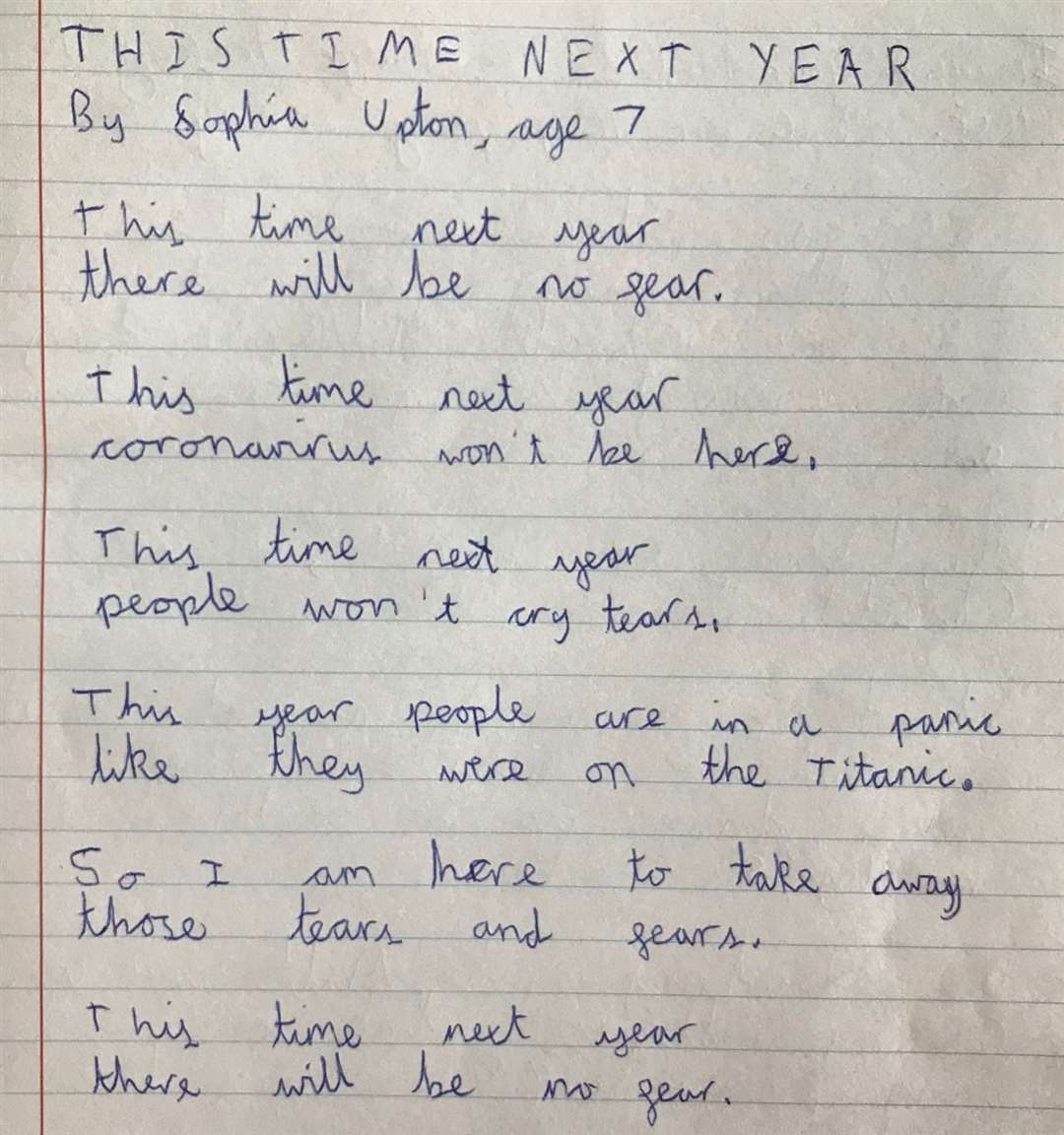 'This Time Next Year' by Sophia Upton