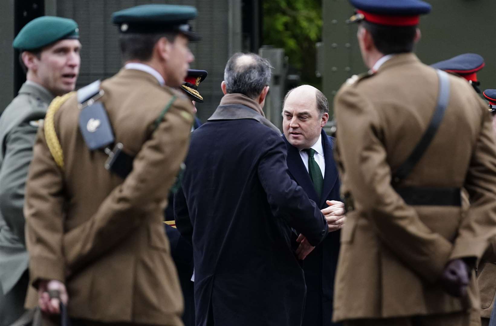 Defence Secretary Ben Wallace (second right) after the change of colours parade (Andrew Matthews/PA)