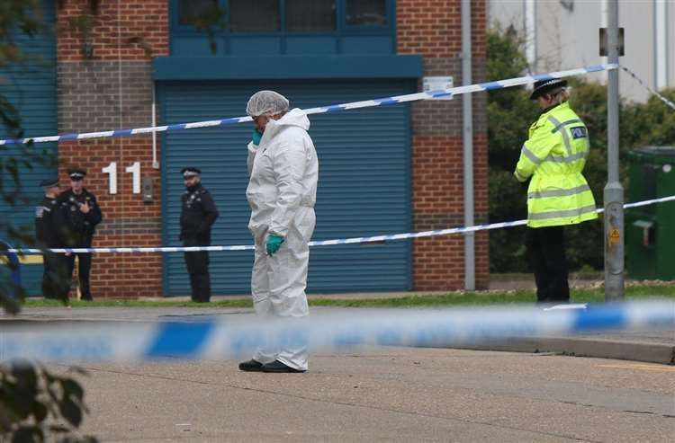 Police at the scene of the discovery in Essex. Picture: UKNIP