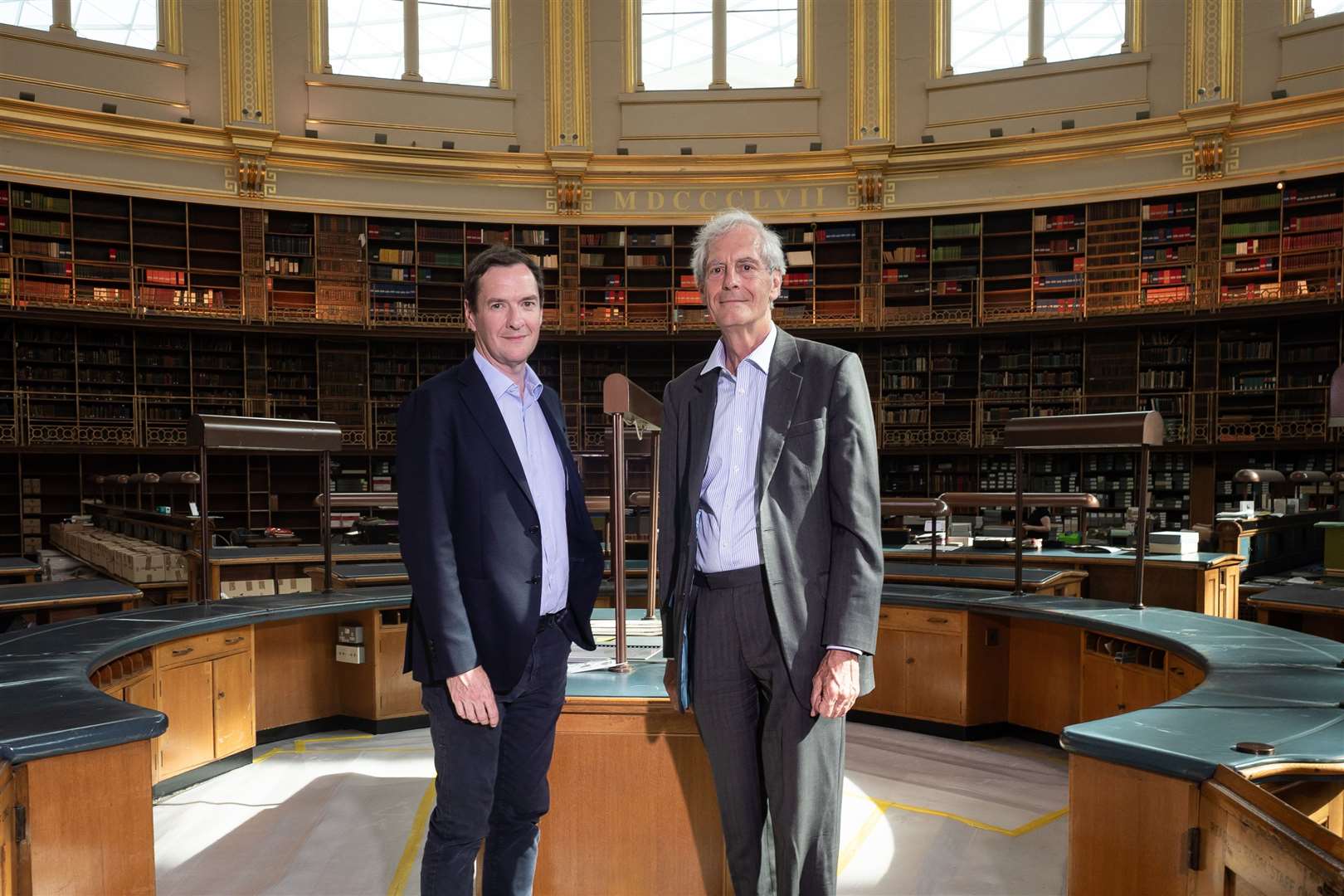 George Osborne, left, chairman of the British Museum, and Sir Mark Jones (PA)