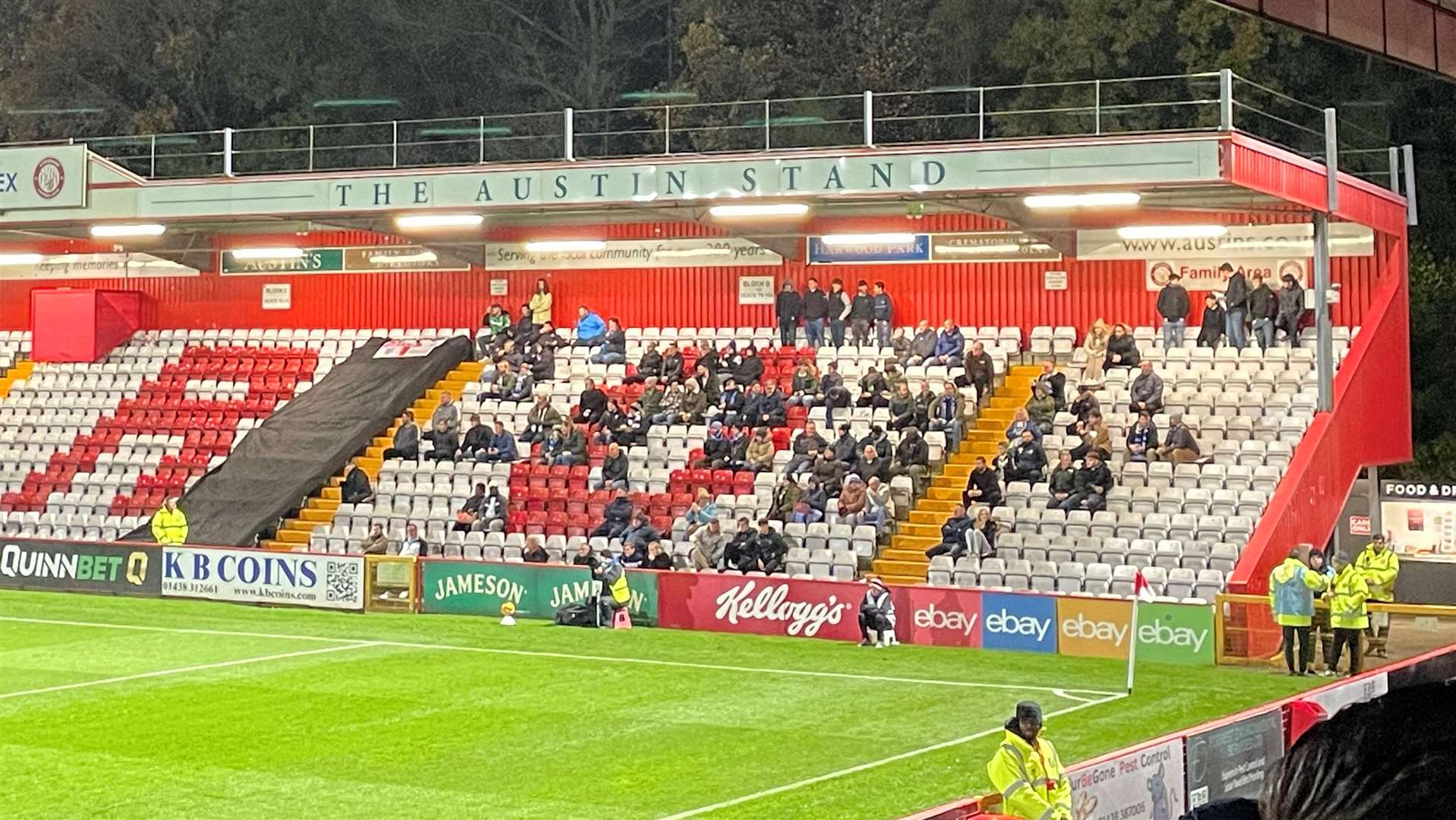 Gillingham fans at Stevenage for the BSM Trophy match